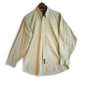 Tommy Hilfiger Vintage Check Long-Sleeve Button-Up Dress Shirt L Classic Preppy
